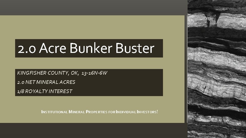 2. 0 Acre Bunker Buster KINGFISHER COUNTY, OK, 13 -16 N-6 W 2. 0