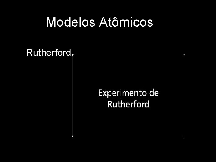 Modelos Atômicos Rutherford 