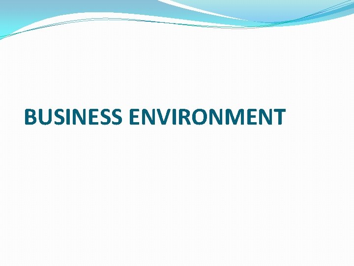 BUSINESS ENVIRONMENT 