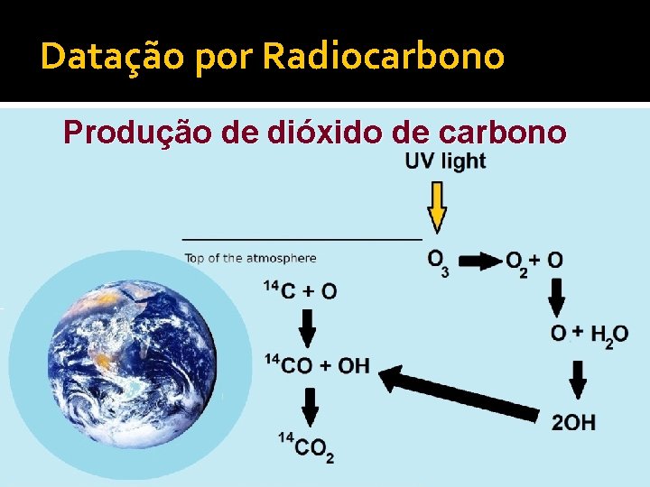 Datação por Radiocarbono Produção de dióxido de carbono 