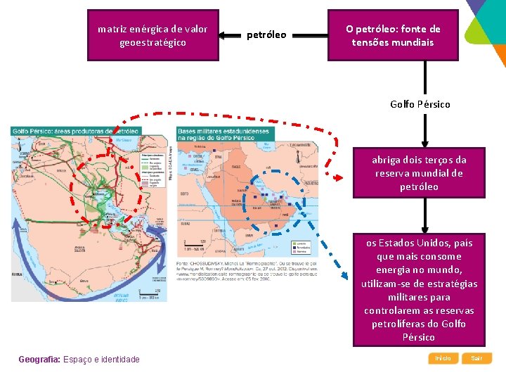 matriz enérgica de valor geoestratégico petróleo O petróleo: fonte de tensões mundiais Golfo Pérsico