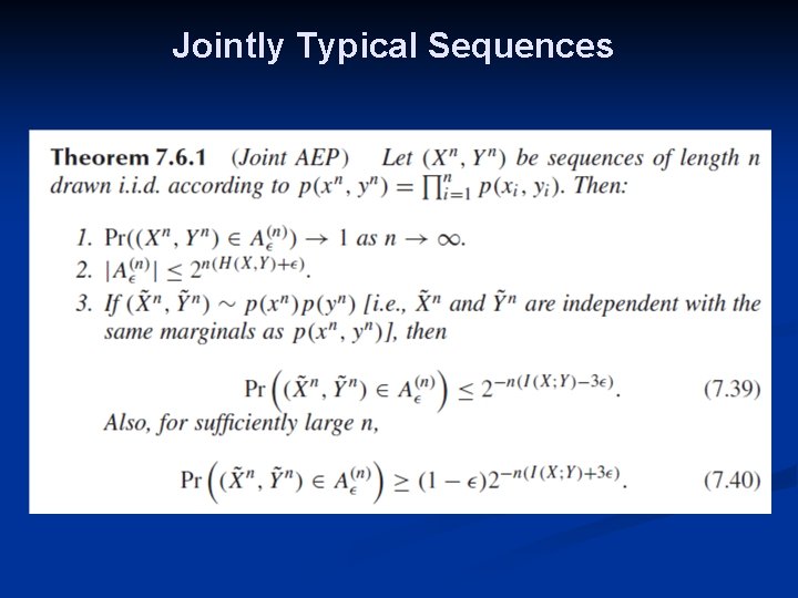 Jointly Typical Sequences 