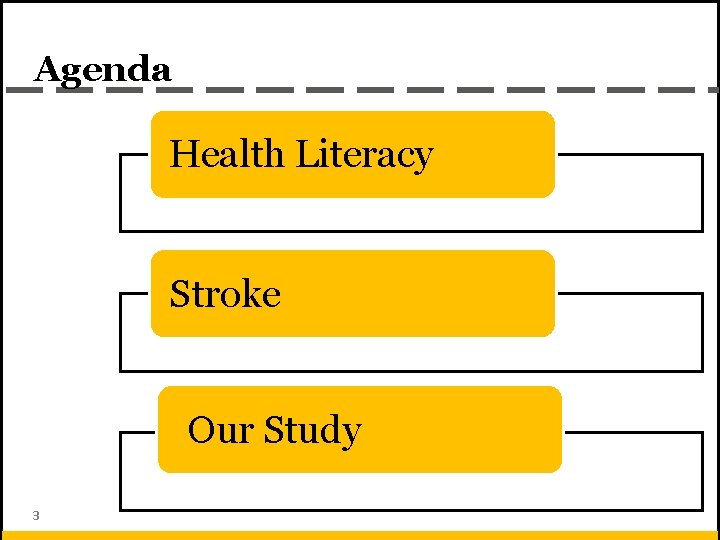 Agenda Health Literacy Stroke Our Study 3 