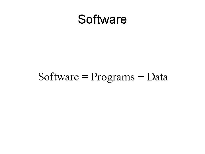 Software = Programs + Data 