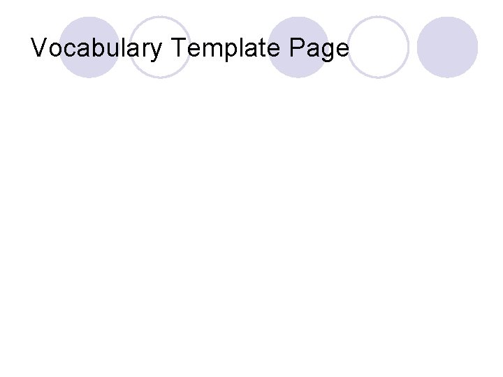 Vocabulary Template Page 