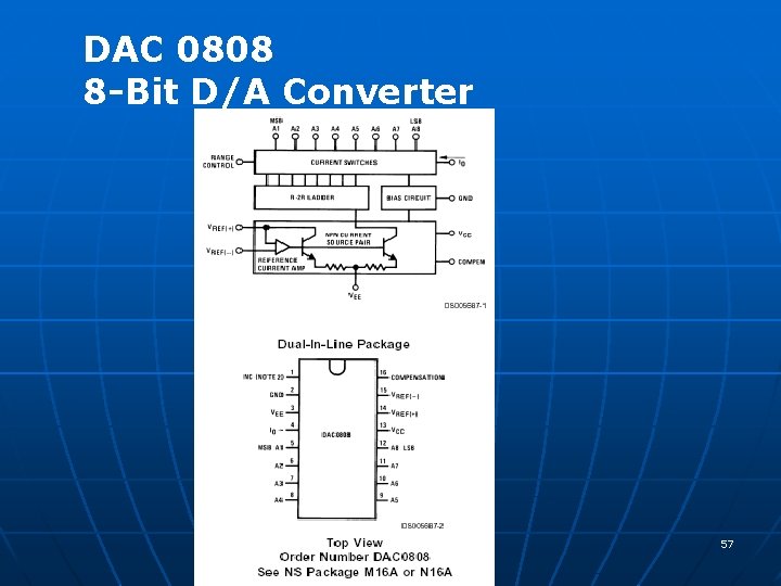 DAC 0808 8 -Bit D/A Converter 57 