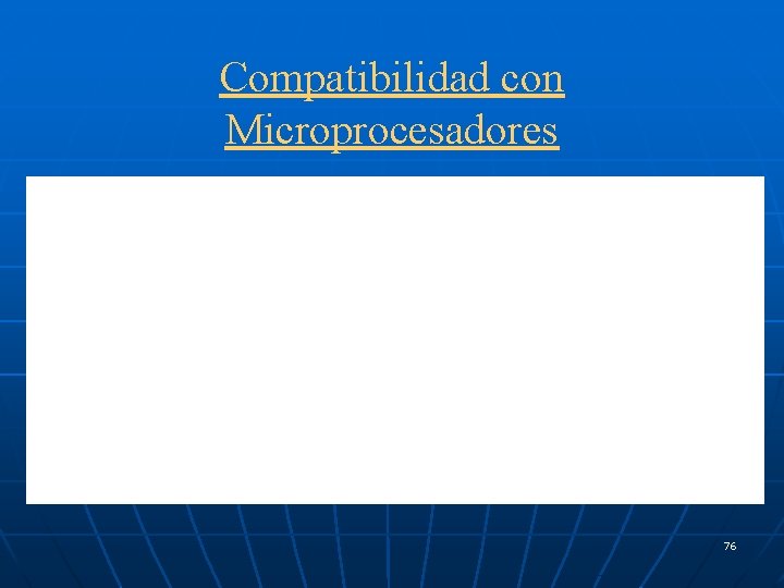 Compatibilidad con Microprocesadores 76 