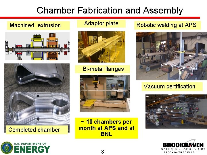 Chamber Fabrication and Assembly Machined extrusion Adaptor plate Robotic welding at APS Bi-metal flanges