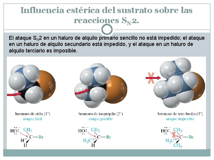 Influencia estérica del sustrato sobre las reacciones SN 2. El ataque SN 2 en