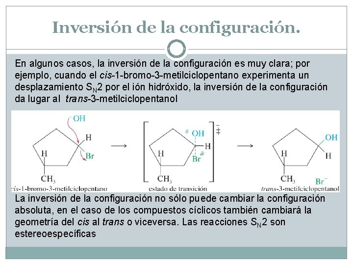 Inversión de la configuración. En algunos casos, la inversión de la configuración es muy