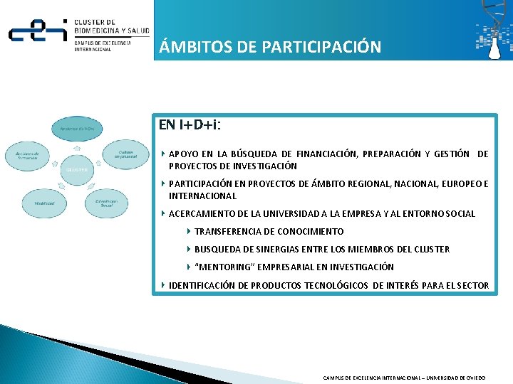 ÁMBITOS DE PARTICIPACIÓN EN I+D+i: APOYO EN LA BÚSQUEDA DE FINANCIACIÓN, PREPARACIÓN Y GESTIÓN ÁMBITOS DE PARTICIPACIÓN EN I+D+i: APOYO EN LA BÚSQUEDA DE FINANCIACIÓN, PREPARACIÓN Y GESTIÓN