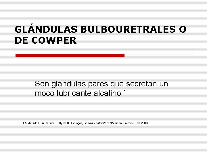 GLÁNDULAS BULBOURETRALES O DE COWPER Son glándulas pares que secretan un moco lubricante alcalino.