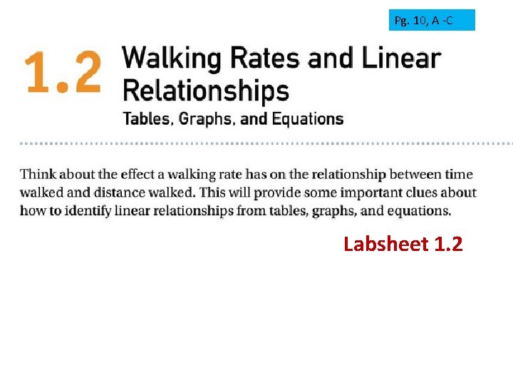 Pg. 10, A -C Labsheet 1. 2 