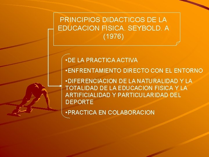 PRINCIPIOS DIDACTICOS DE LA EDUCACION FISICA. SEYBOLD. A (1976) • DE LA PRACTICA ACTIVA