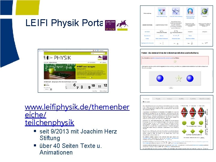 LEIFI Physik Portal www. leifiphysik. de/themenber eiche/ teilchenphysik § seit 9/2013 mit Joachim Herz
