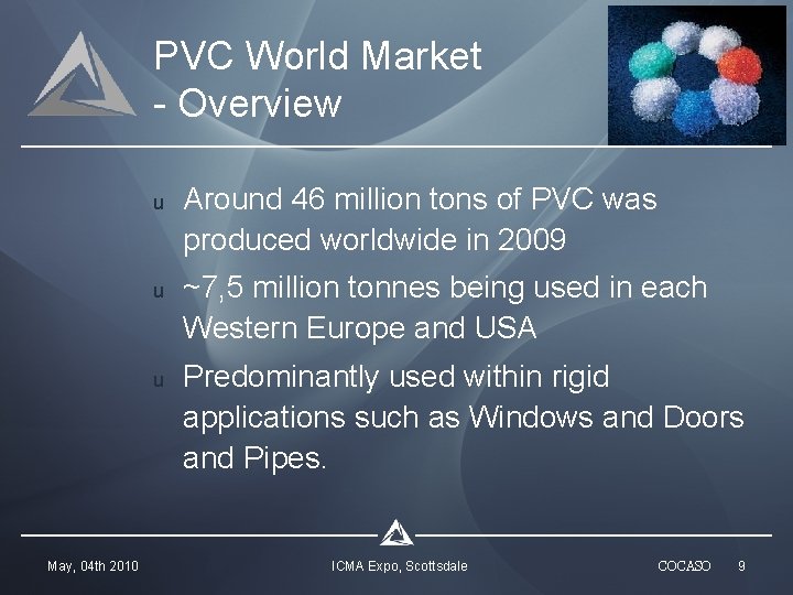 PVC World Market - Overview May, 04 th 2010 u Around 46 million tons