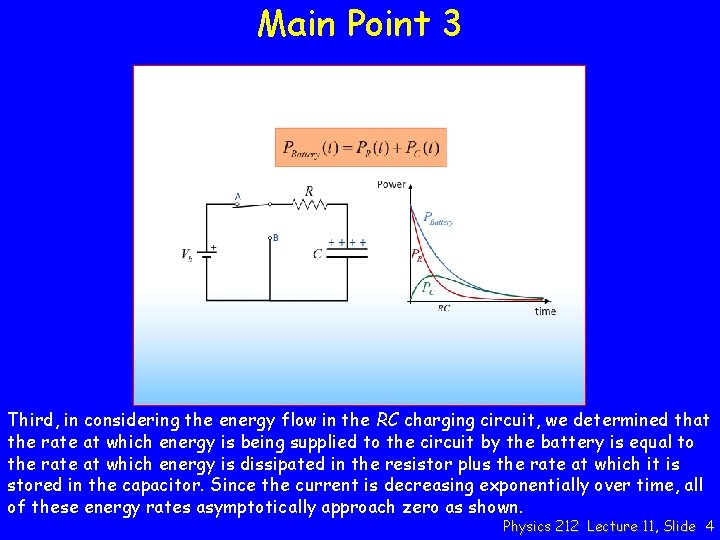 Main Point 3 Third, in considering the energy flow in the RC charging circuit,