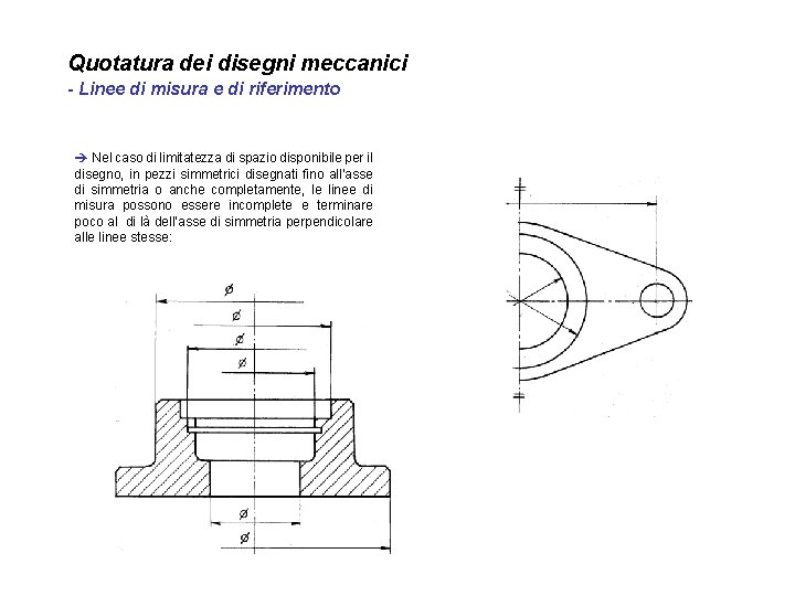 Quotatura dei disegni meccanici - Linee di misura e di riferimento è Nel caso