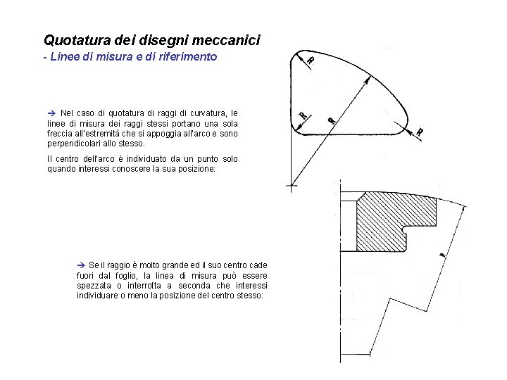 Quotatura dei disegni meccanici - Linee di misura e di riferimento è Nel caso