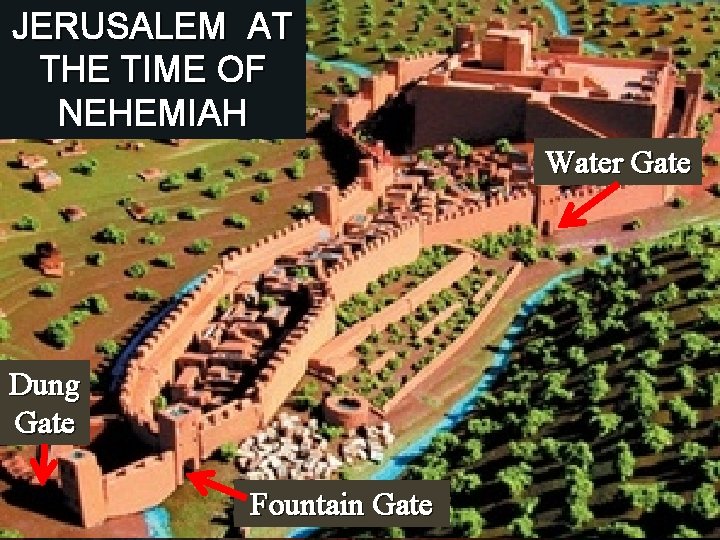 JERUSALEM AT THE TIME OF NEHEMIAH Water Gate Dung Gate Fountain Gate 