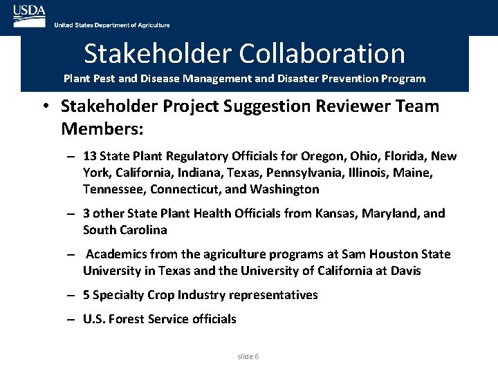 Stakeholder Collaboration Plant Pest and Disease Management and Disaster Prevention Program • Stakeholder Project