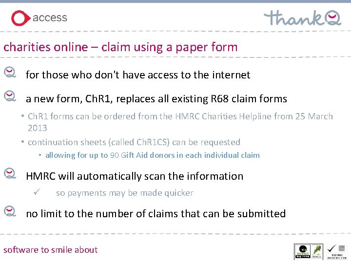 charities online – claim using a paper form for those who don't have access