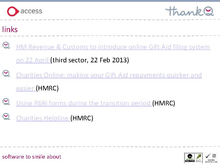 links HM Revenue & Customs to introduce online Gift Aid filing system on 22