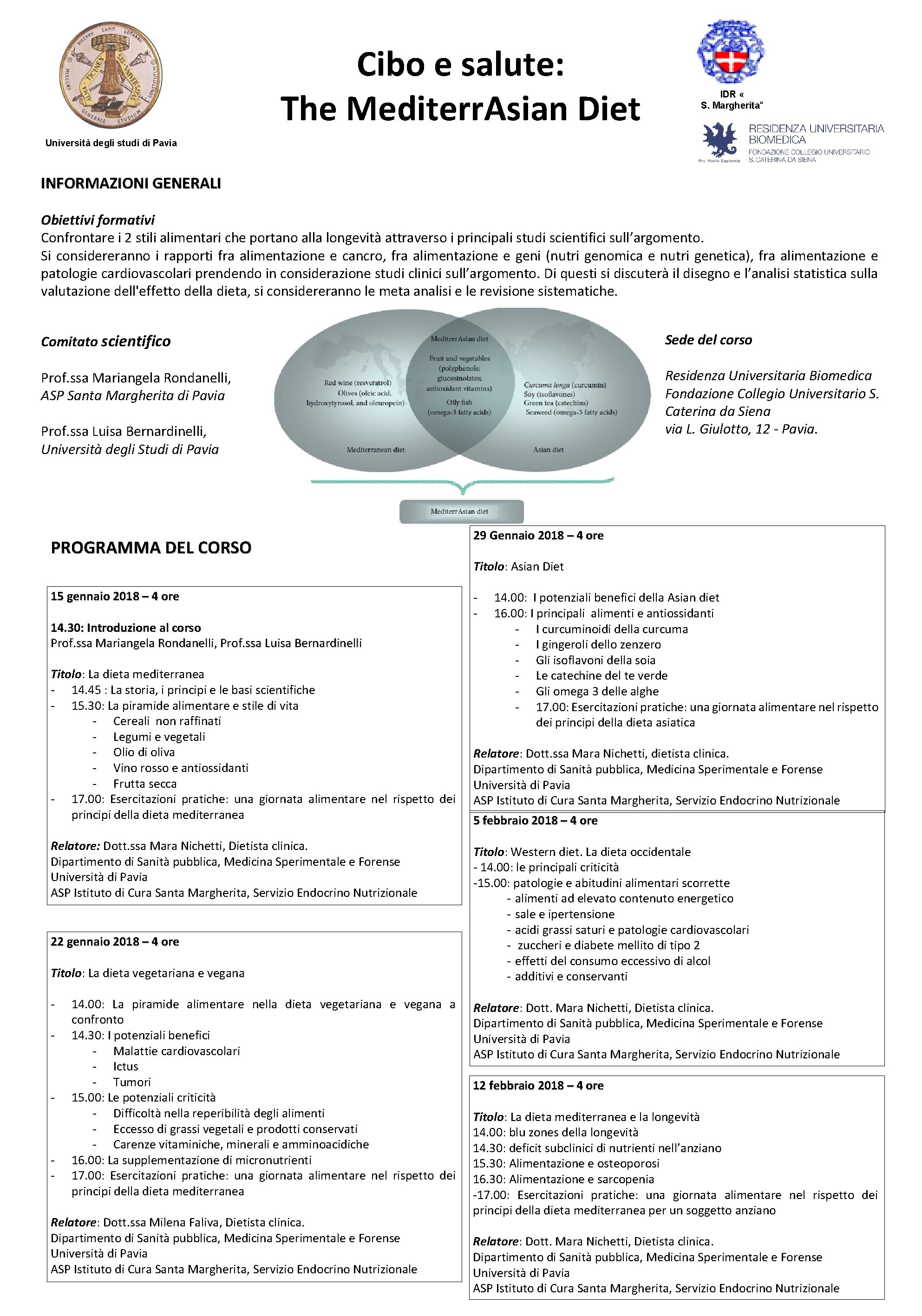 Cibo e salute: The Mediterr. Asian Diet IDR « S. Margherita" Università degli studi