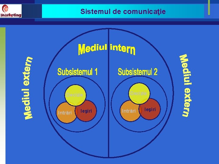 Sistemul de comunicaţie Decizie Intrări Ieşiri 