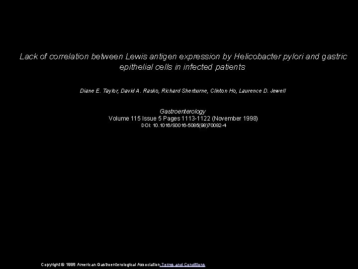 Lack of correlation between Lewis antigen expression by Helicobacter pylori and gastric epithelial cells