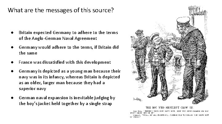 What are the messages of this source? ● Britain expected Germany to adhere to