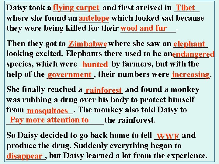 carpet and first arrived in ______ Tibet Daisy took a flying ______ where she carpet and first arrived in ______ Tibet Daisy took a flying ______ where she