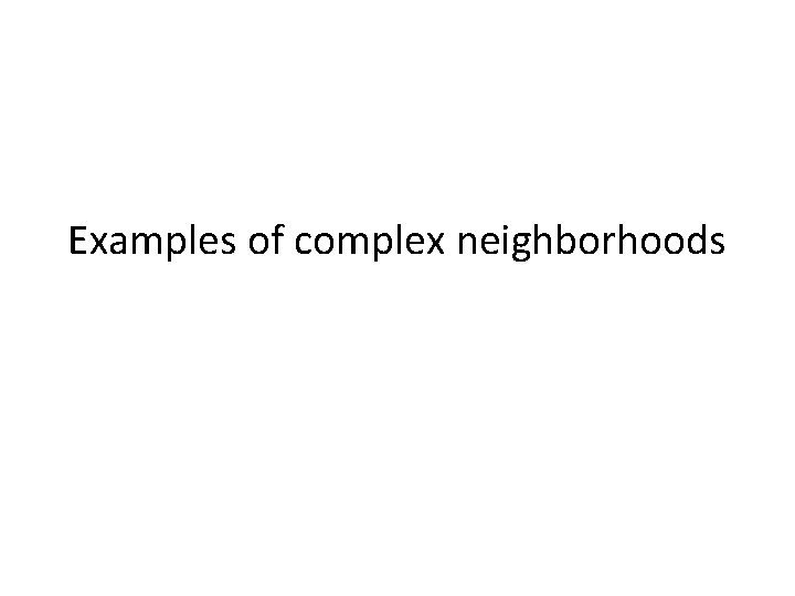 Examples of complex neighborhoods 