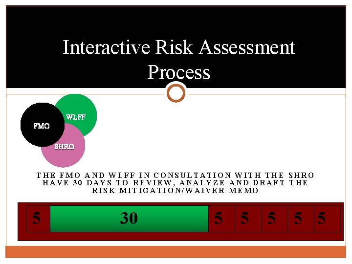 Interactive Risk Assessment Process WLFF FMO SHRO THE FMO AND WLFF IN CONSULTATION WITH