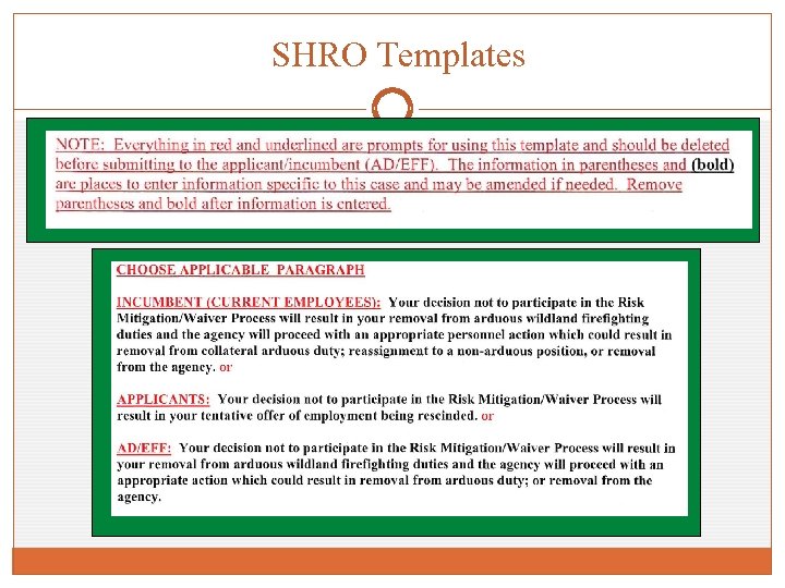 SHRO Templates 