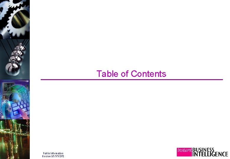 Table of Contents Public Information Version 3. 1: 1/1/2012 