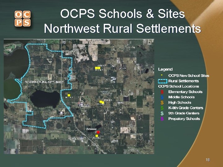 OCPS Schools & Sites Northwest Rural Settlements 18 