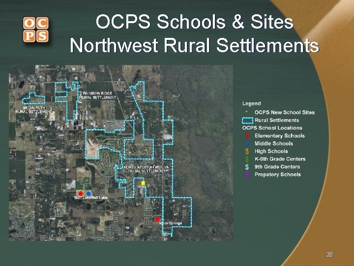 OCPS Schools & Sites Northwest Rural Settlements 20 
