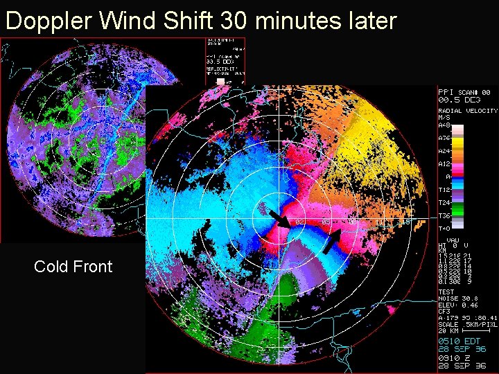 Doppler Wind Shift 30 minutes later Cold Front 