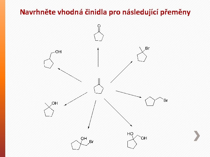 Navrhněte vhodná činidla pro následující přeměny 