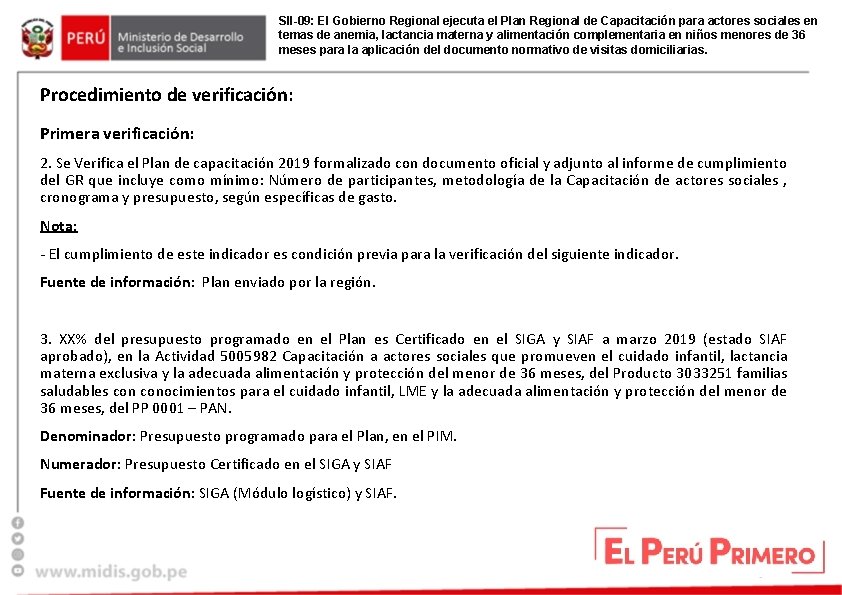 SII-09: El Gobierno Regional ejecuta el Plan Regional de Capacitación para actores sociales en