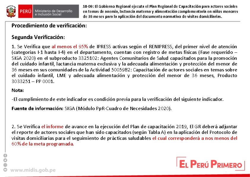 SII-09: El Gobierno Regional ejecuta el Plan Regional de Capacitación para actores sociales en