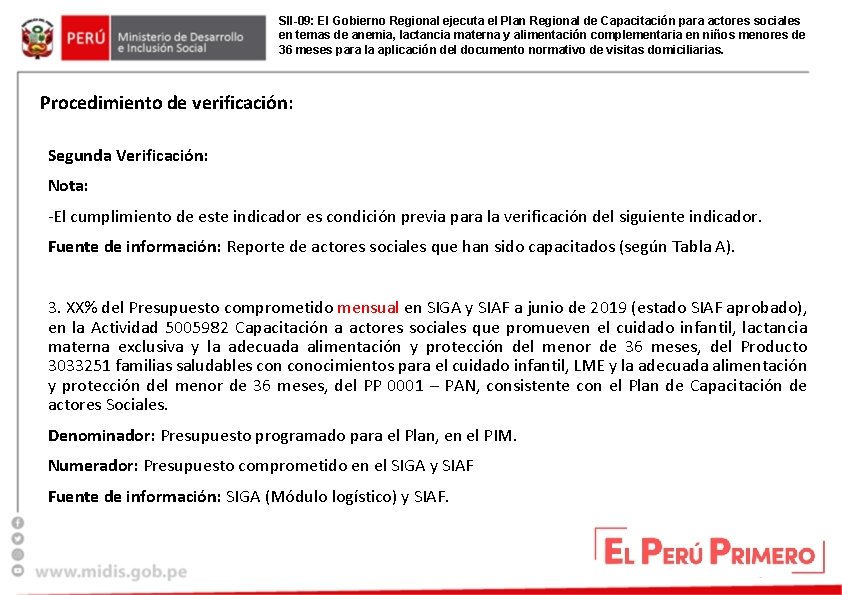 SII-09: El Gobierno Regional ejecuta el Plan Regional de Capacitación para actores sociales en