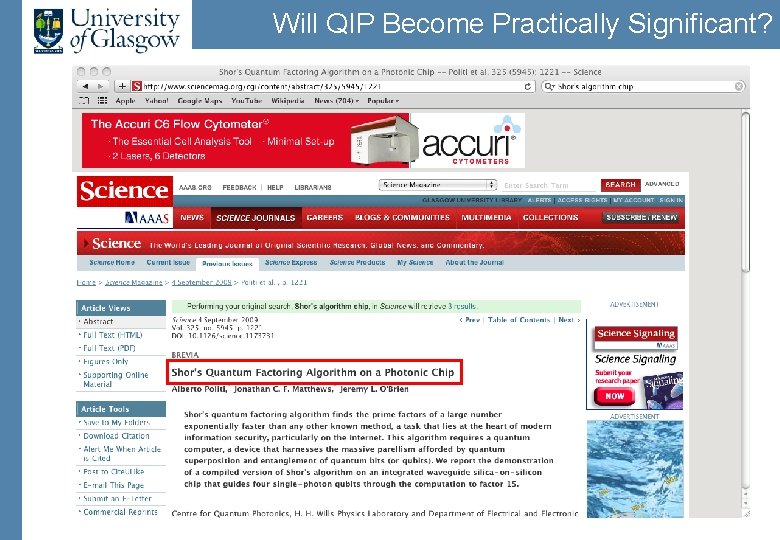 Will QIP Become Practically Significant? 