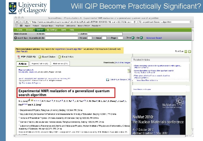 Will QIP Become Practically Significant? 