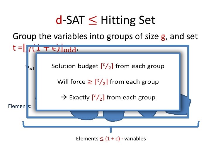  • Variables: Elements: g g t t g g g t t t