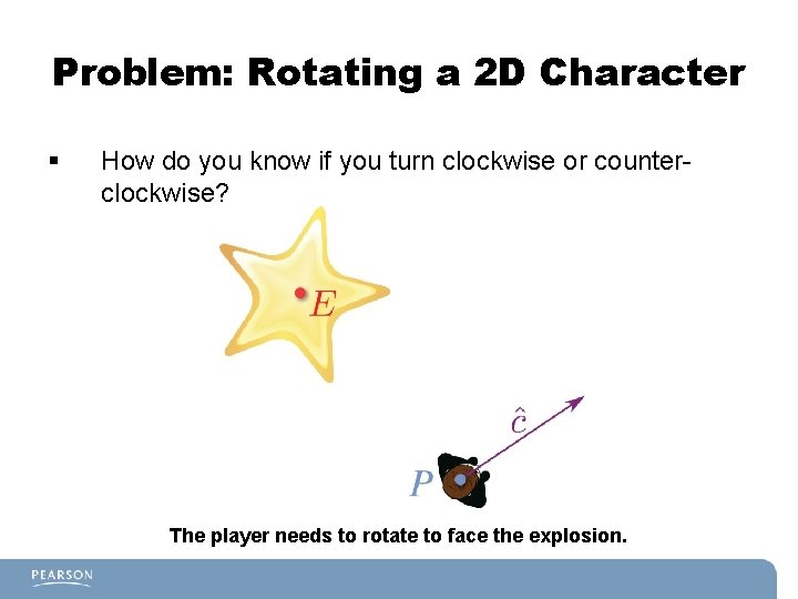Problem: Rotating a 2 D Character § How do you know if you turn