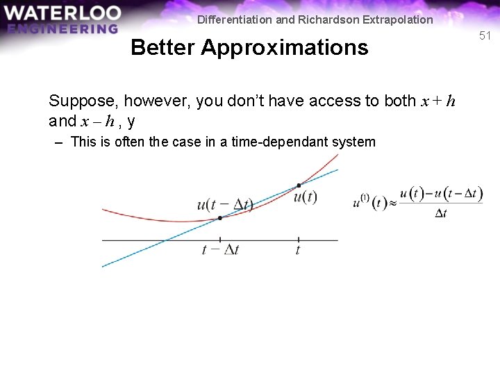 Differentiation and Richardson Extrapolation Better Approximations Suppose, however, you don’t have access to both