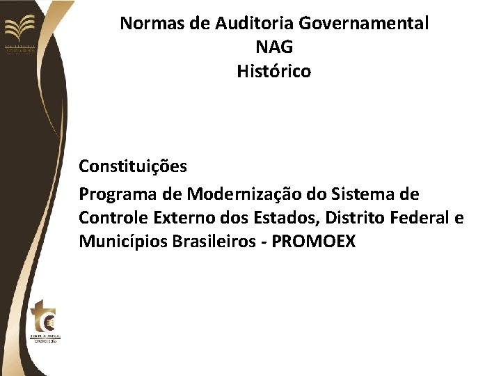 Normas de Auditoria Governamental NAG Histórico Constituições Programa de Modernização do Sistema de Controle