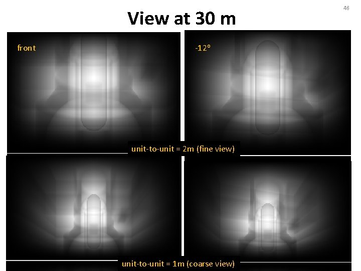 View at 30 m front -12 o unit-to-unit = 2 m (fine view) unit-to-unit